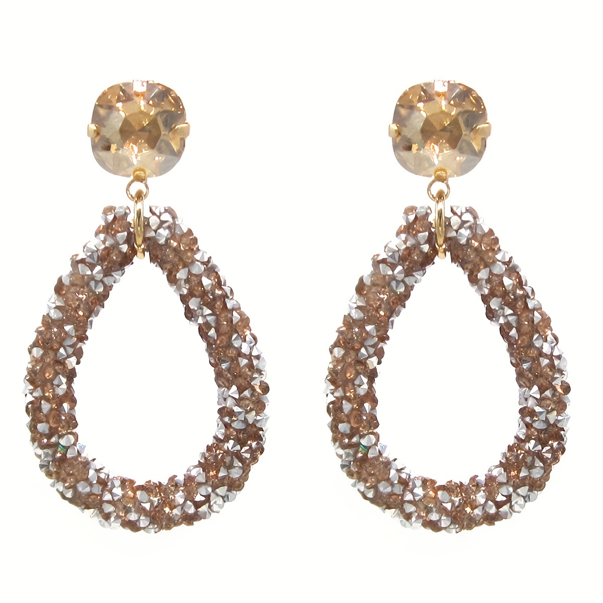 Retro Boho Rhinestone Dangle Earrings